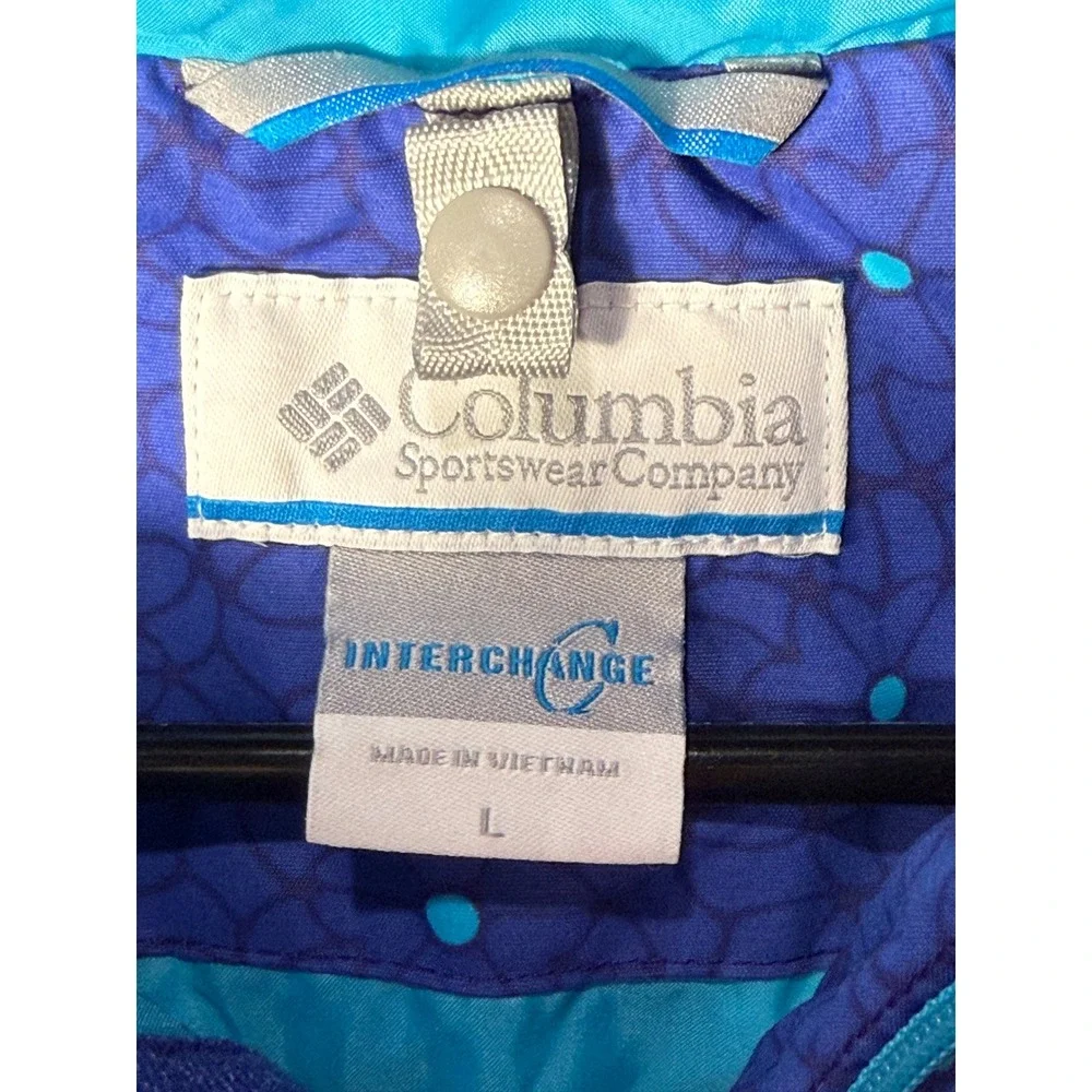 Columbia Interchange Hooded Windbreaker Jacket Purple Teal  Outgrown Youth Large