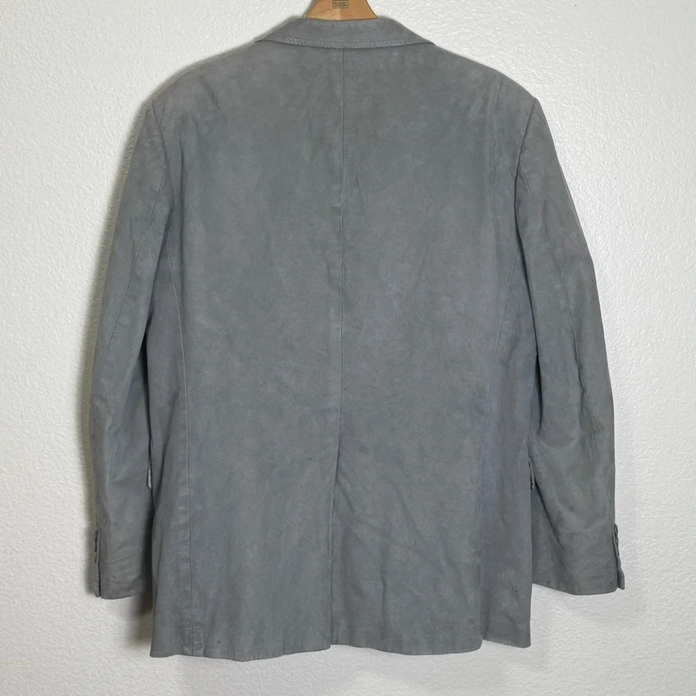 Kuppenheimer Men's Gray Prima Suede 2 Button Single Breasted Blazer Size 42 R