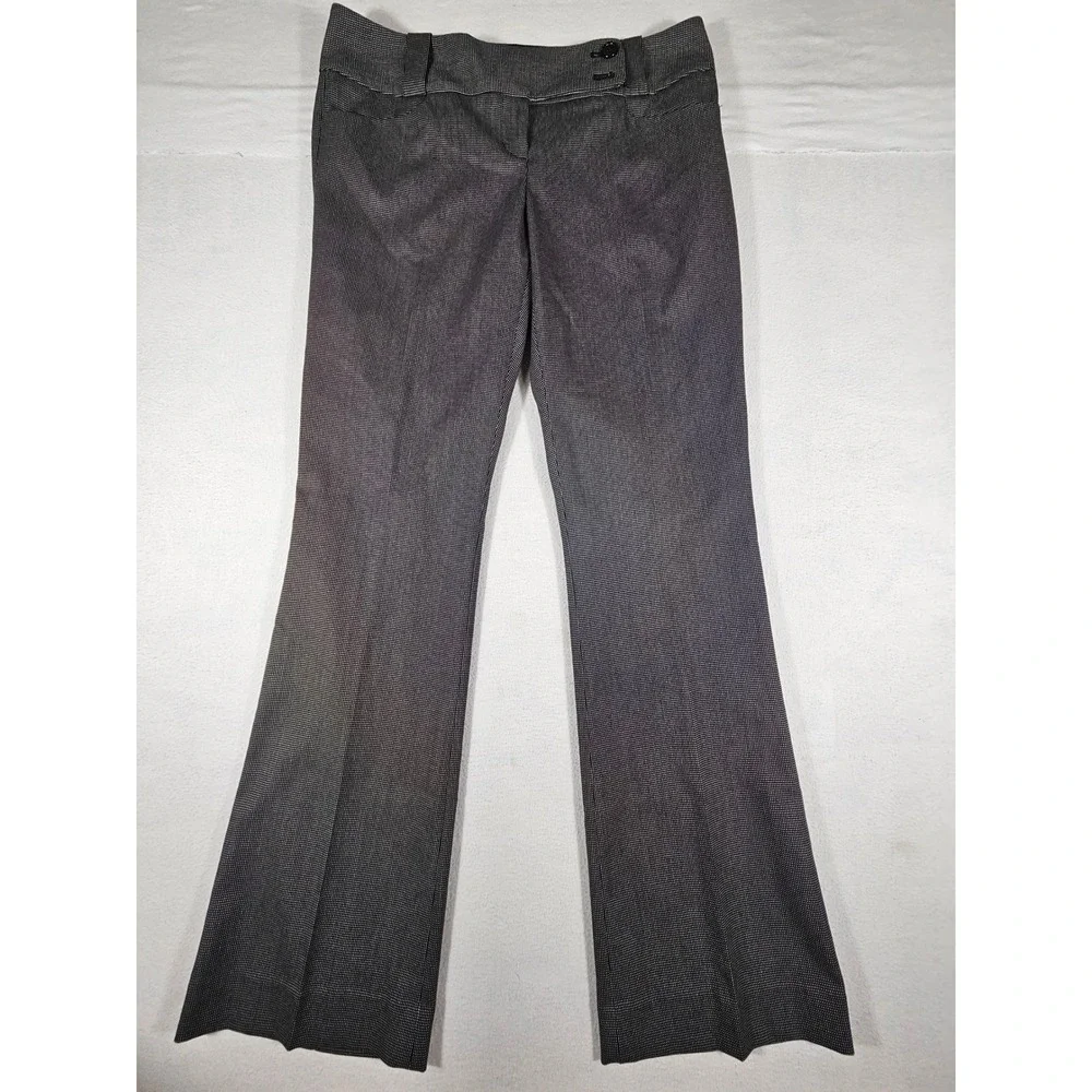 The Limited Drew Fit Bootcut Dress Pants Black White Micro Check Size 6R New