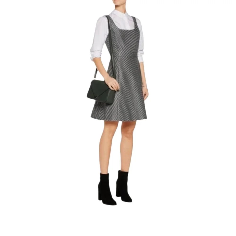 Theory Trekana Circuit Knit Fit And Flare Sleeveless Gray Mini Dress Size 0 EUC