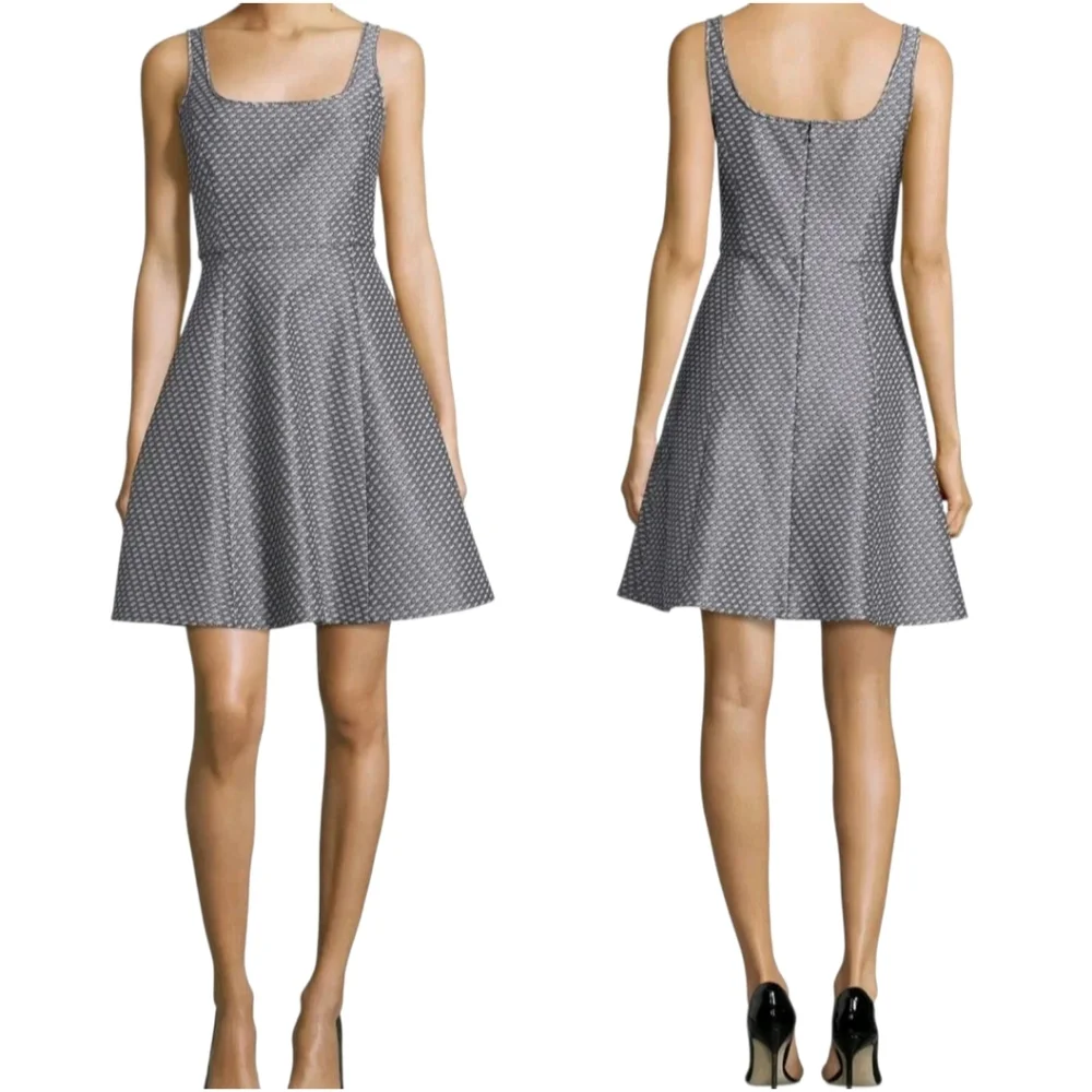 Theory Trekana Circuit Knit Fit And Flare Sleeveless Gray Mini Dress Size 0 EUC