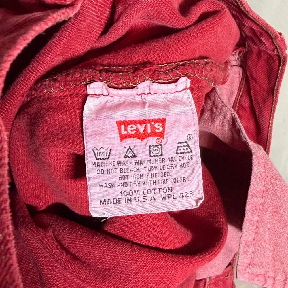 LEVI’S 501 VINTAGE 1996 MADE IN USA Rare Red Button Fly Denim Jeans SIZE 38 / 32
