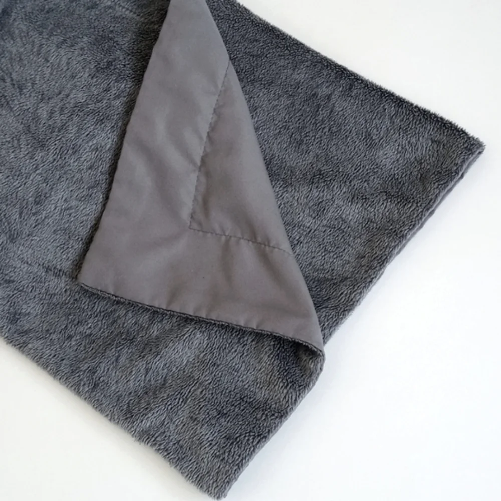 Set of 2 Soft Blue Grey Sherpa Style Pillow Shams Standard Size x2