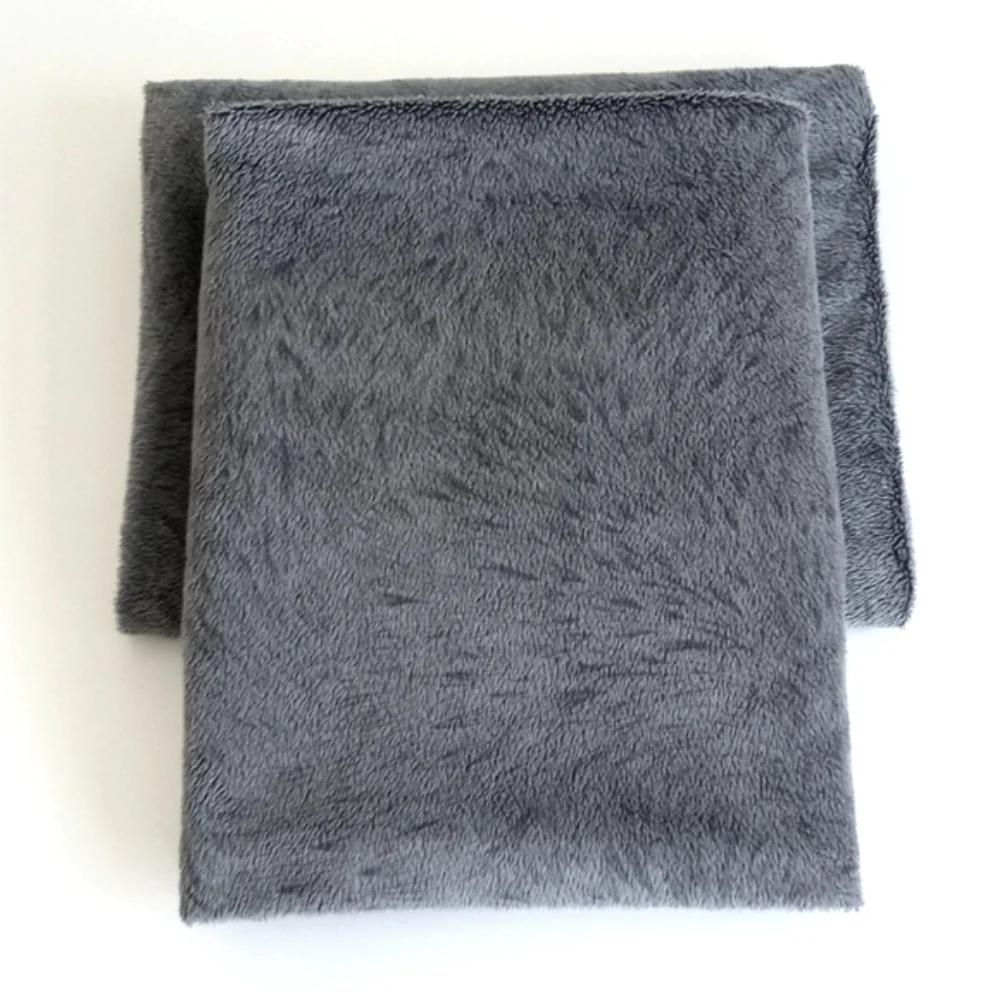 Set of 2 Soft Blue Grey Sherpa Style Pillow Shams Standard Size x2