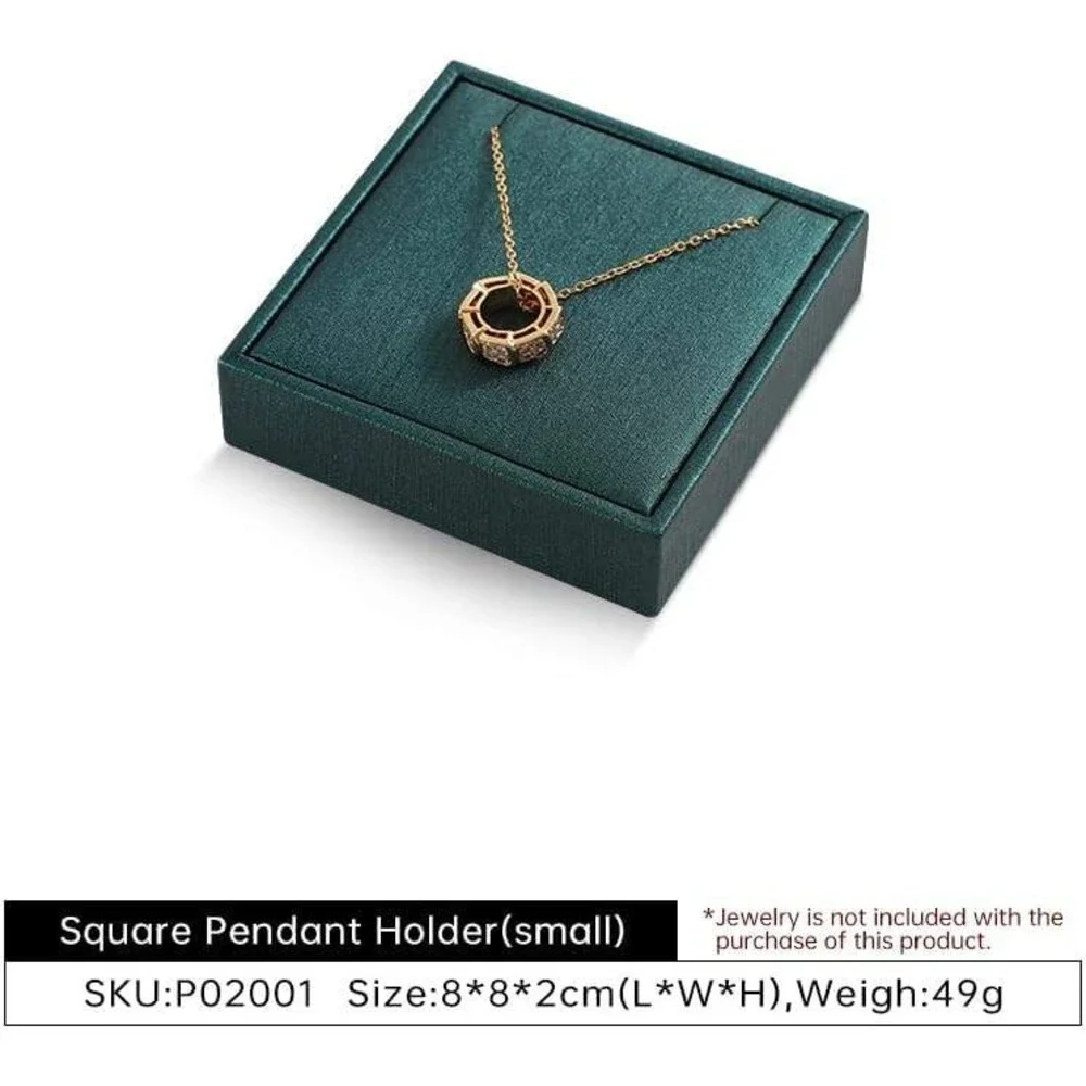 Square Pendant Necklace Jewelry Display‎ Box Holder Case Tray Gray
