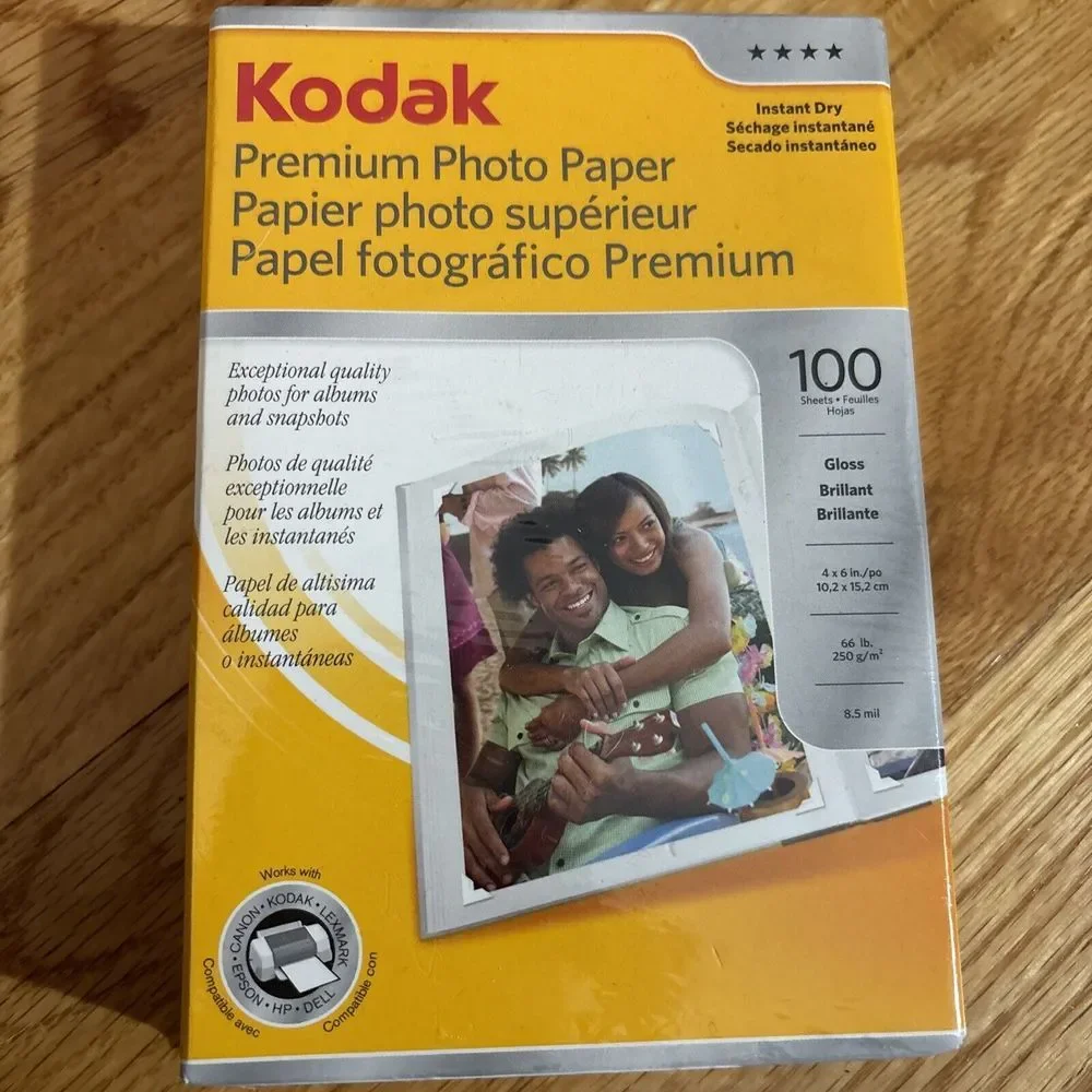 New Kodak 1034388 Premium Photo Paper 4‎ X 6 Gloss 100 Pack Sheets Instant Dry