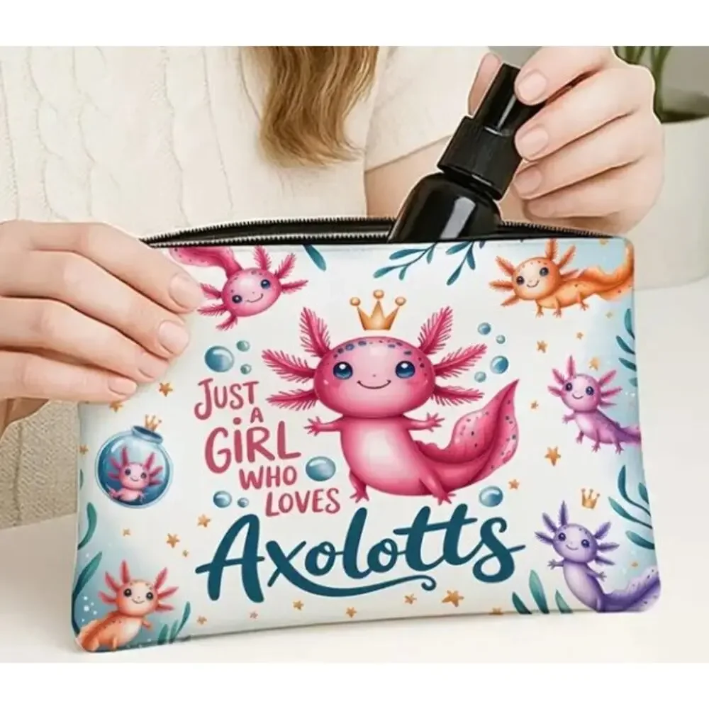Axolotl cosmetic pouch
