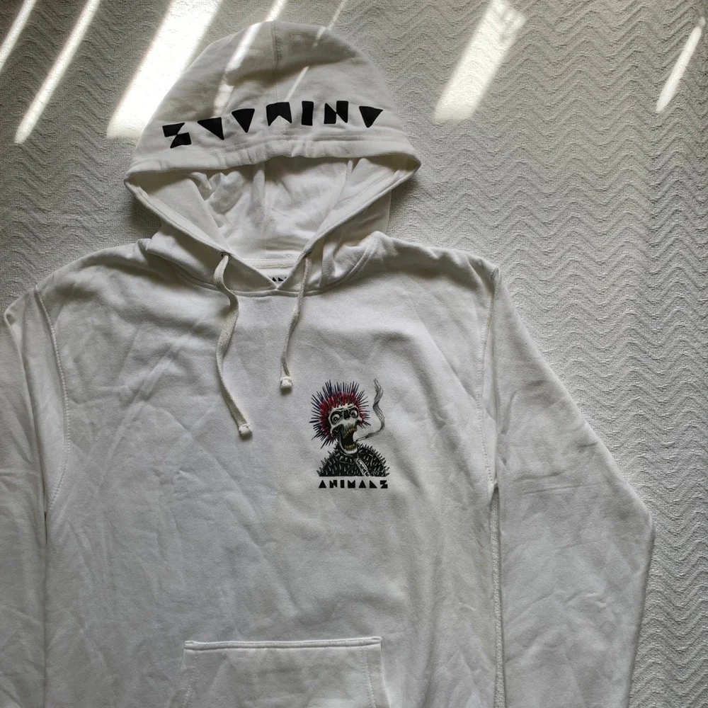 Animals Magazine Punk Skull Smoking Hardcore‎ Music Skater Size M Hoodie Grunge