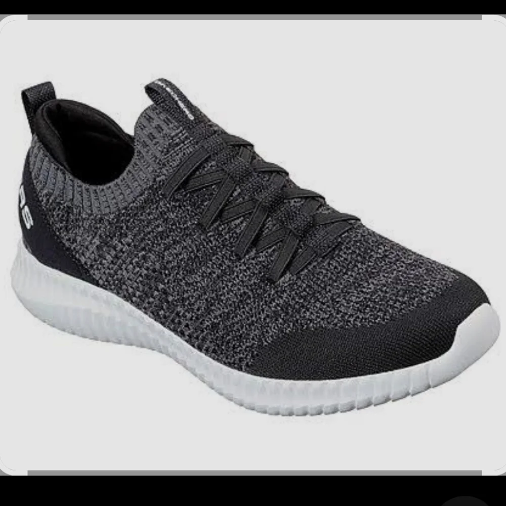 Skechers Elite Stretch Mens‎ Wide Fit Shoes Sneakers Memory Foam Black Size 11