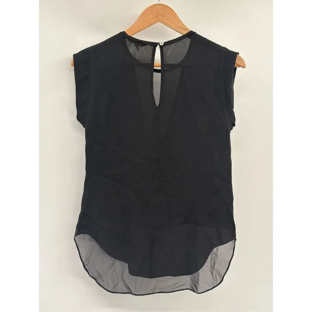 Rebecca Taylor Silk Blouse Top Tank Women‎ Size 0 XS Black Sleeveless