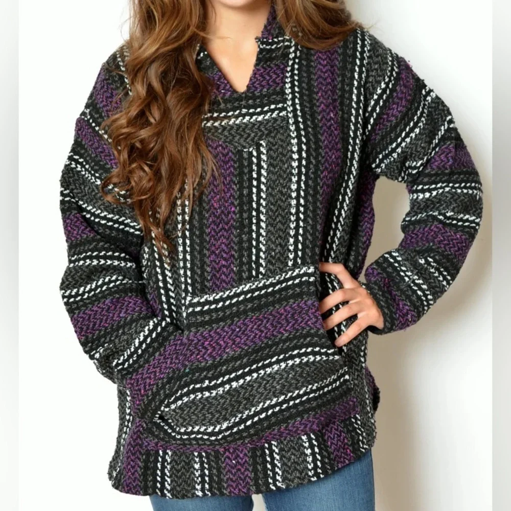 Purple and Black Baja Hoodie