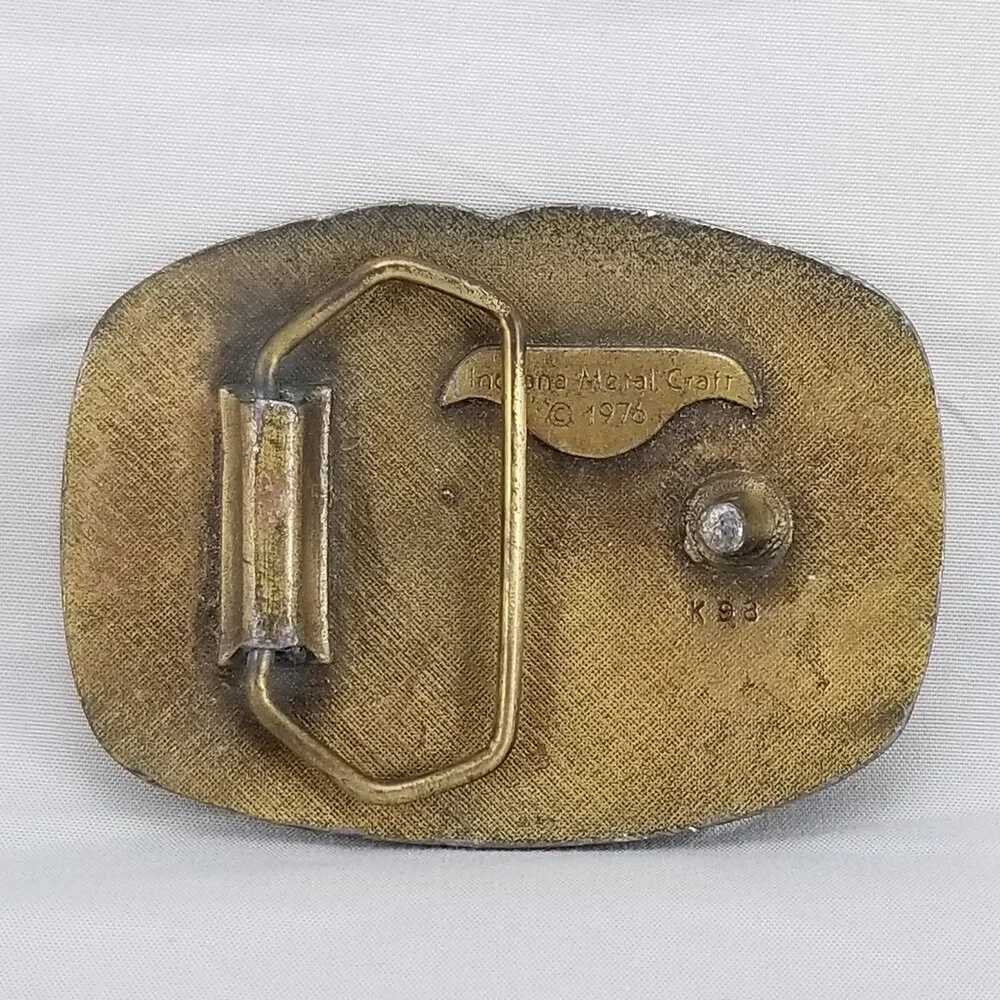 Vintage Belt‎ Buckle 1976 Country Music Musician Banjo Guitar USA Made