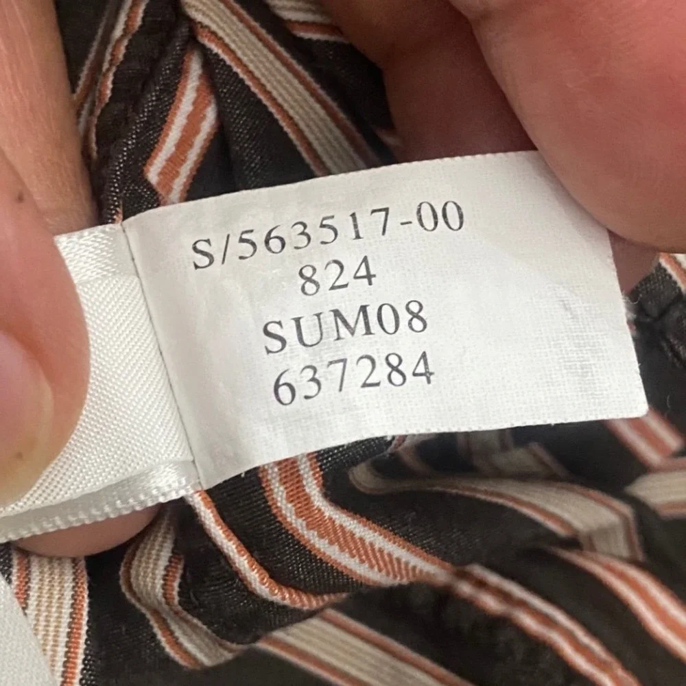 Banana Republic Classic Mens Brown Orange Striped Button Down‎ Shirt L 563517-00