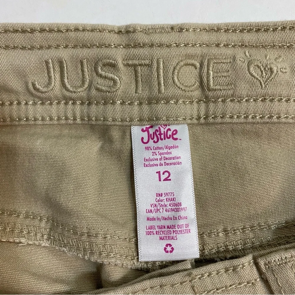JUSTICE Top Shorts Set 2-Pieces Size 12 Blue Tan Boho Classic Bermuda Length