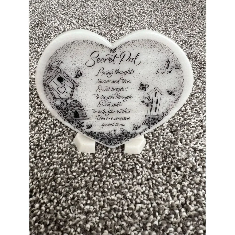 Heart-Shaped Secret Pal Plaque with stand