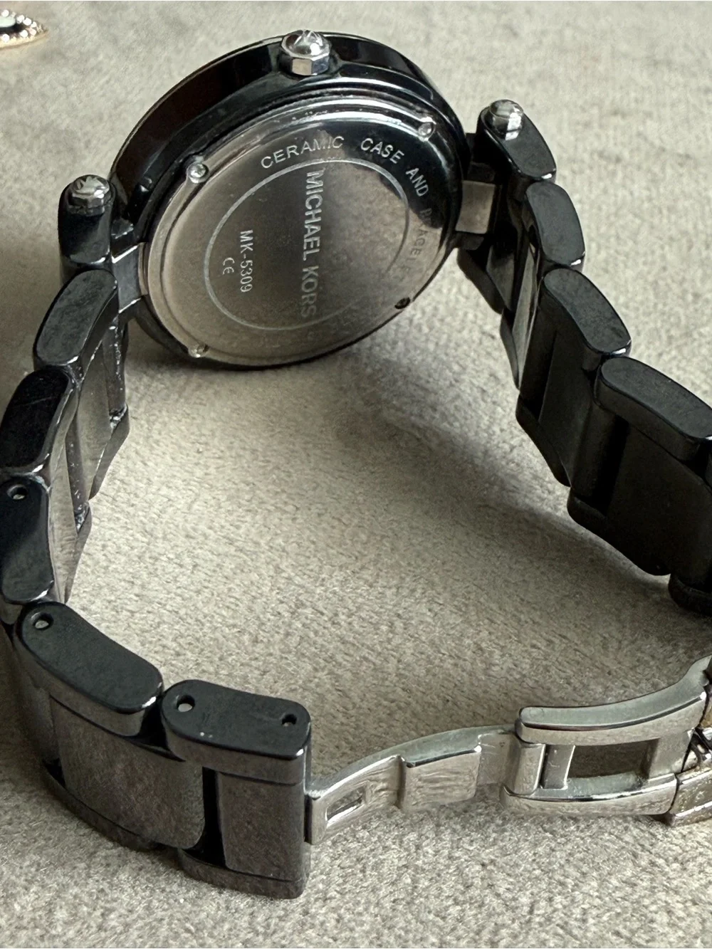 Michael Kors Black Dial Silver Crystal Bezel Bracelet Watch