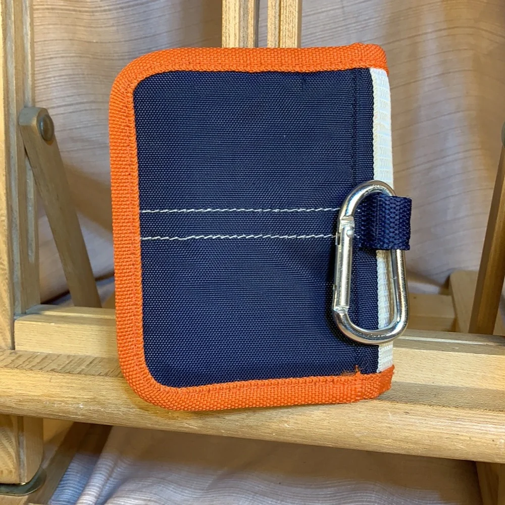 Wallet w/carabiner and zip around coin poch