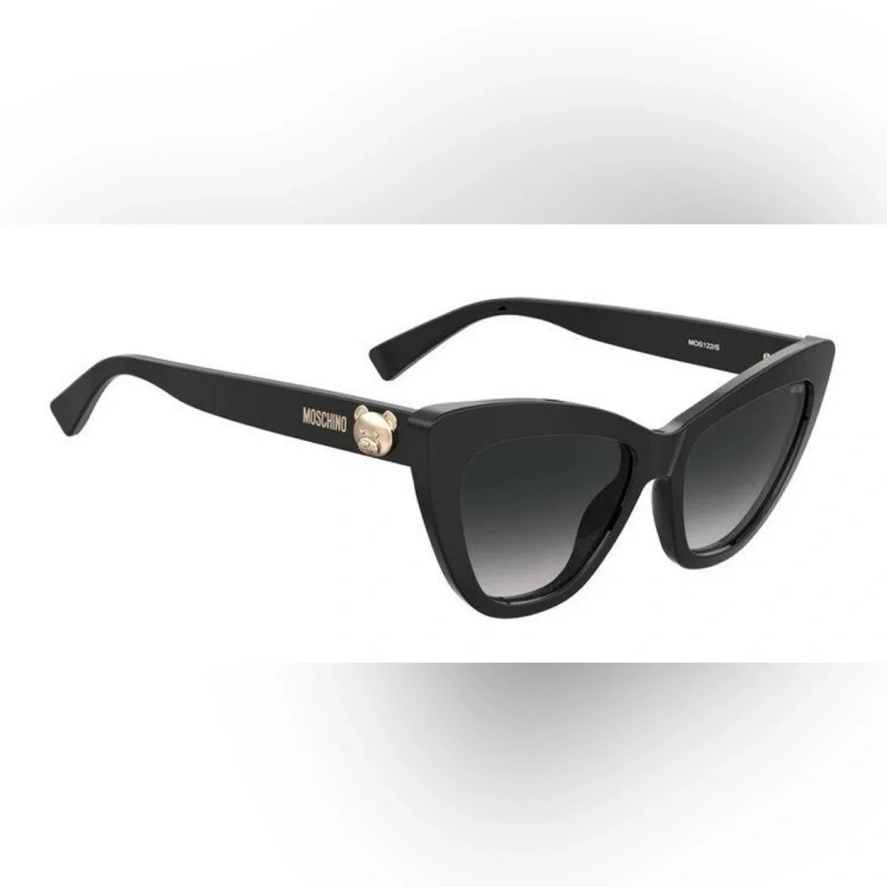 Moschino Teddy Bear Collection MOS122S Black Cat-Eye Sunglasses NIC