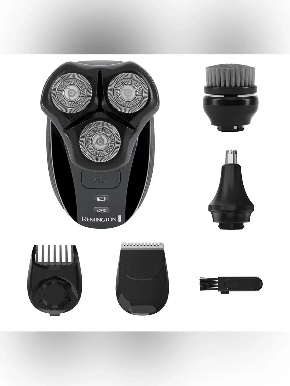 Remington Black 6-in-1 Men's Electric Shaver & Grooming Attachments