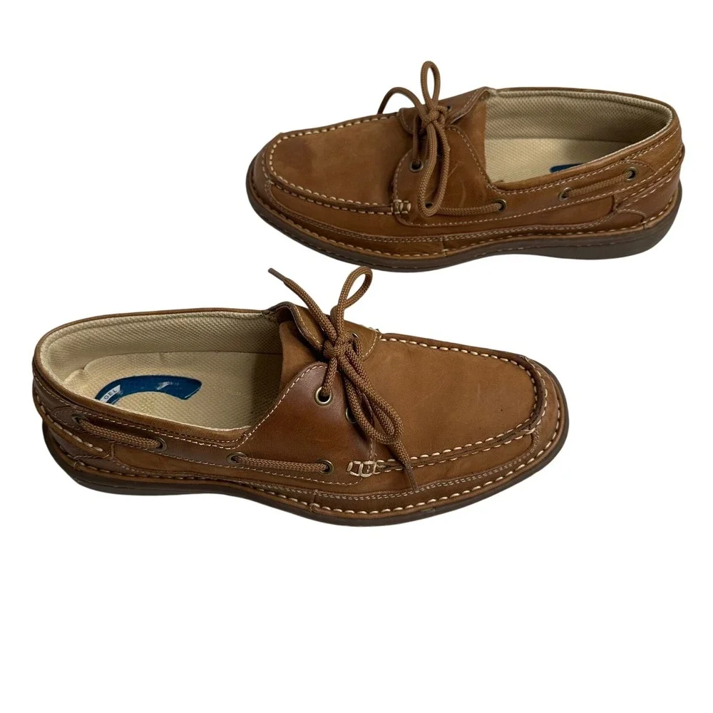 Nunn Bush Brown Leather Deck Boat Shoes Comfort‎ Gel Men's Size 9M Preppy Casual