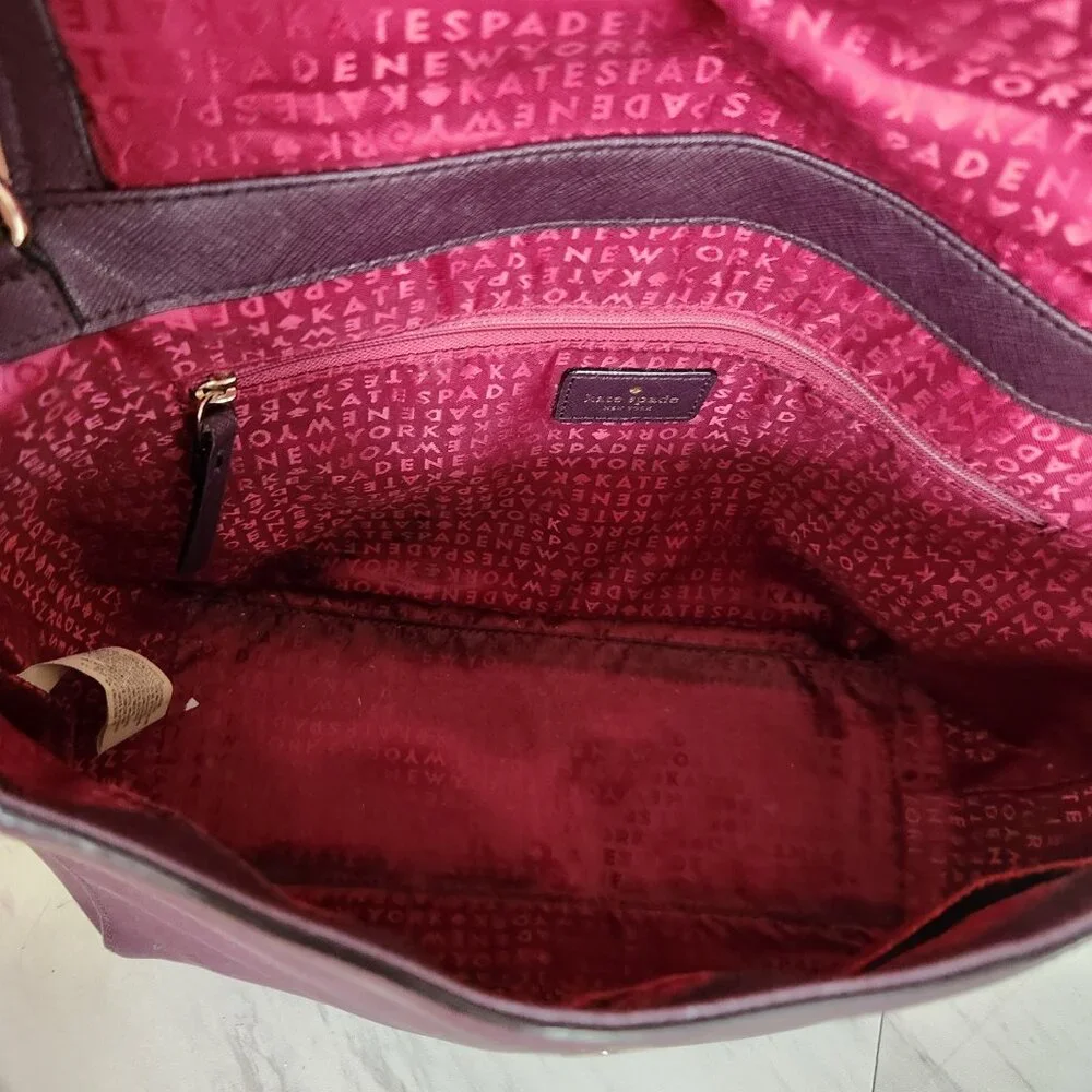 Euc Kate Spade Lilah Laurel Way Burgandy Leather Crossbody Bag