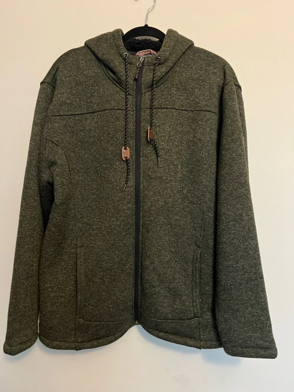 ⭐️ Free Country Men's Green Fleece Hooded Insulated Hooded Jacket Size XL