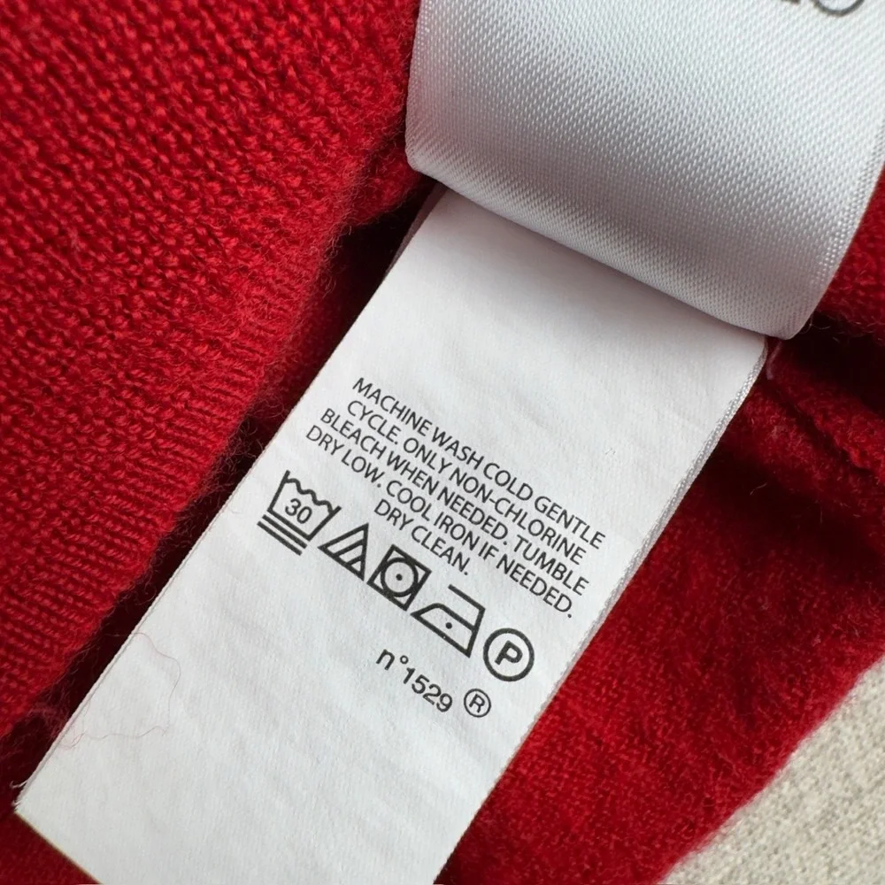 Polo Ralph Lauren V-Neck Sweater Men's XL‎ Washable Merino Wool Red Pony
