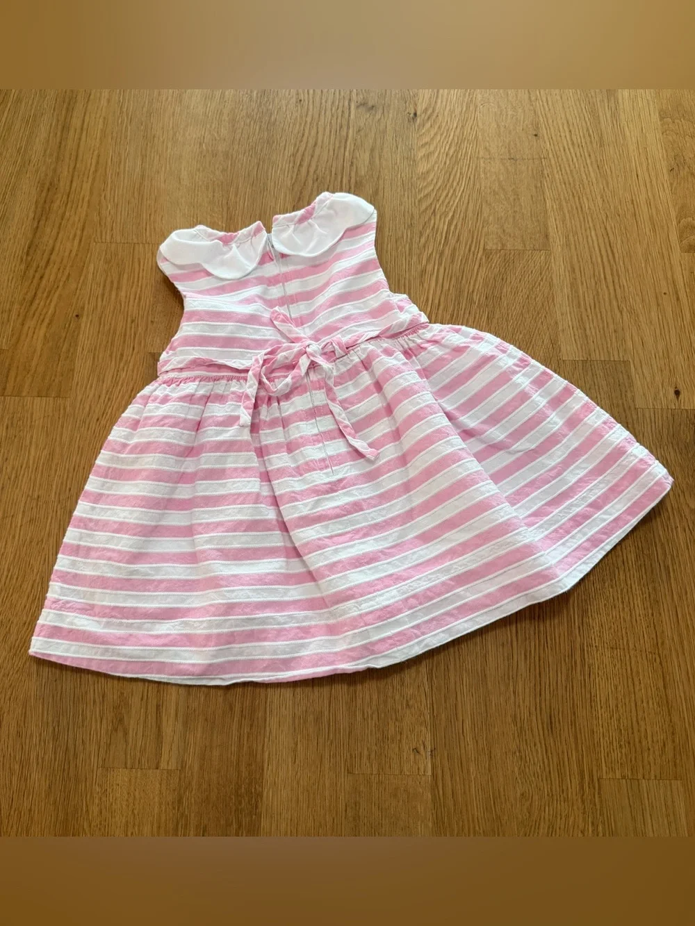 Florence Eiseman 6 MONTHS Pink White Striped Sleeveless Dress