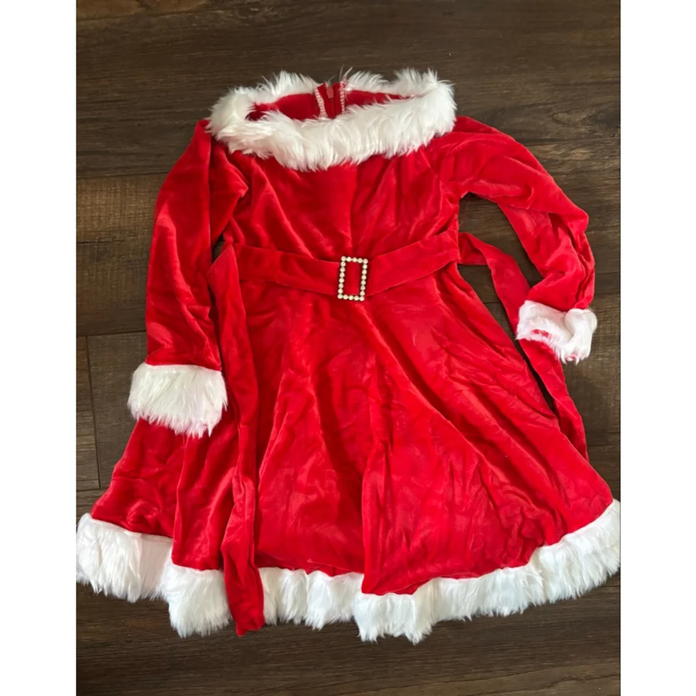 Girls Unbranded Red & White Santa Dress Seasonal Costume (130) size 8