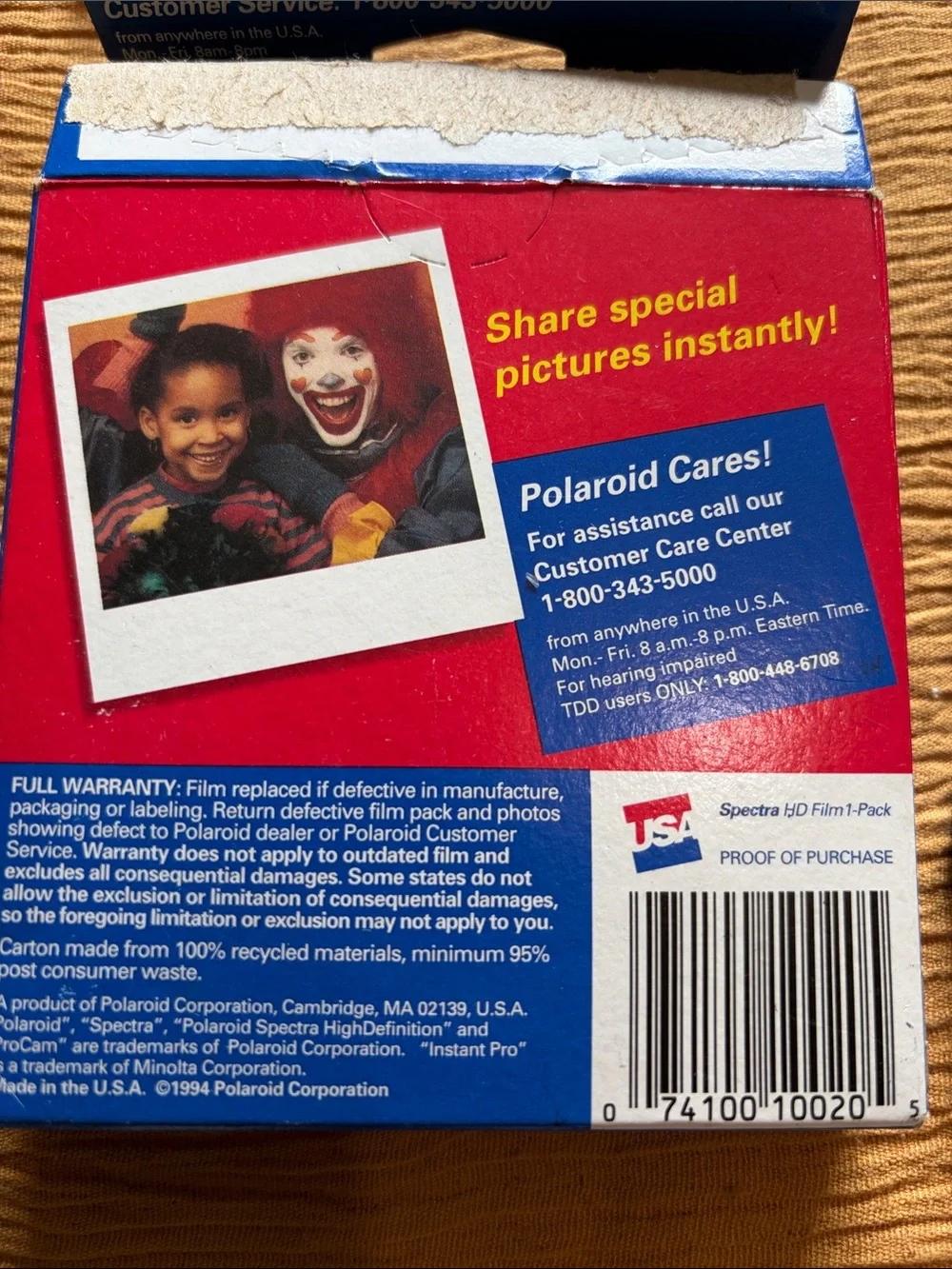 Polaroid sealed packages