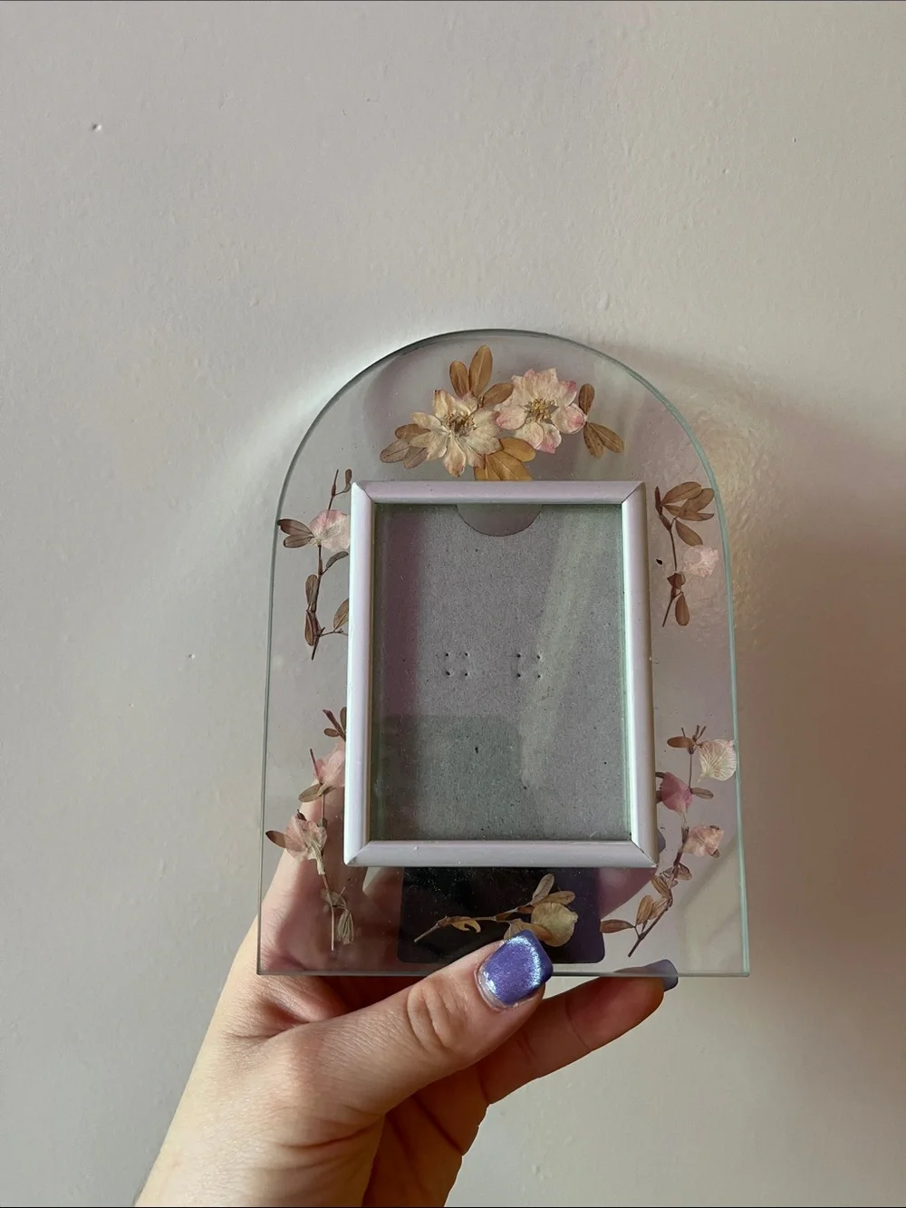 Vintage Floral Arched Pressed Flower Photo Frame