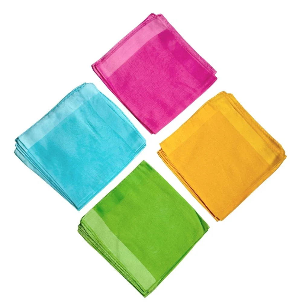 Vintage Cloth Napkin Set of 16 Colorful Party Solid Pink Yellow Blue Green 14