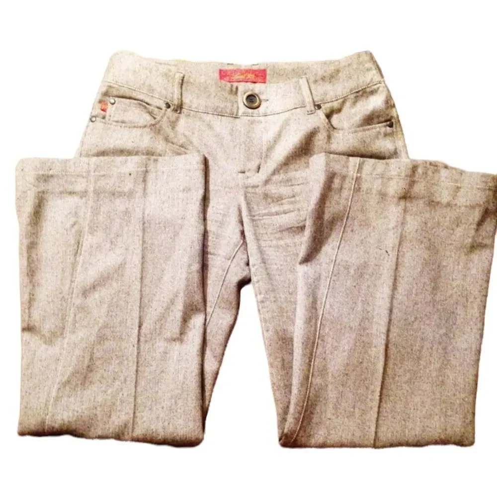 Y2K Level 99 Wide Leg Brown Tweed Trouser Pants