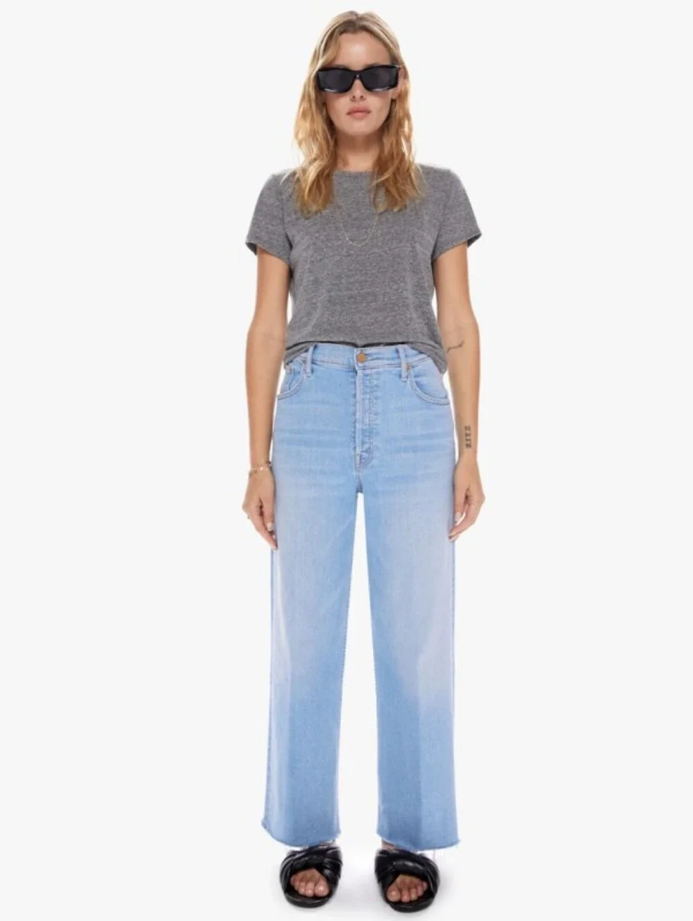 Mother High Waist Spinner Ankle Fray in Blink Of An Eye