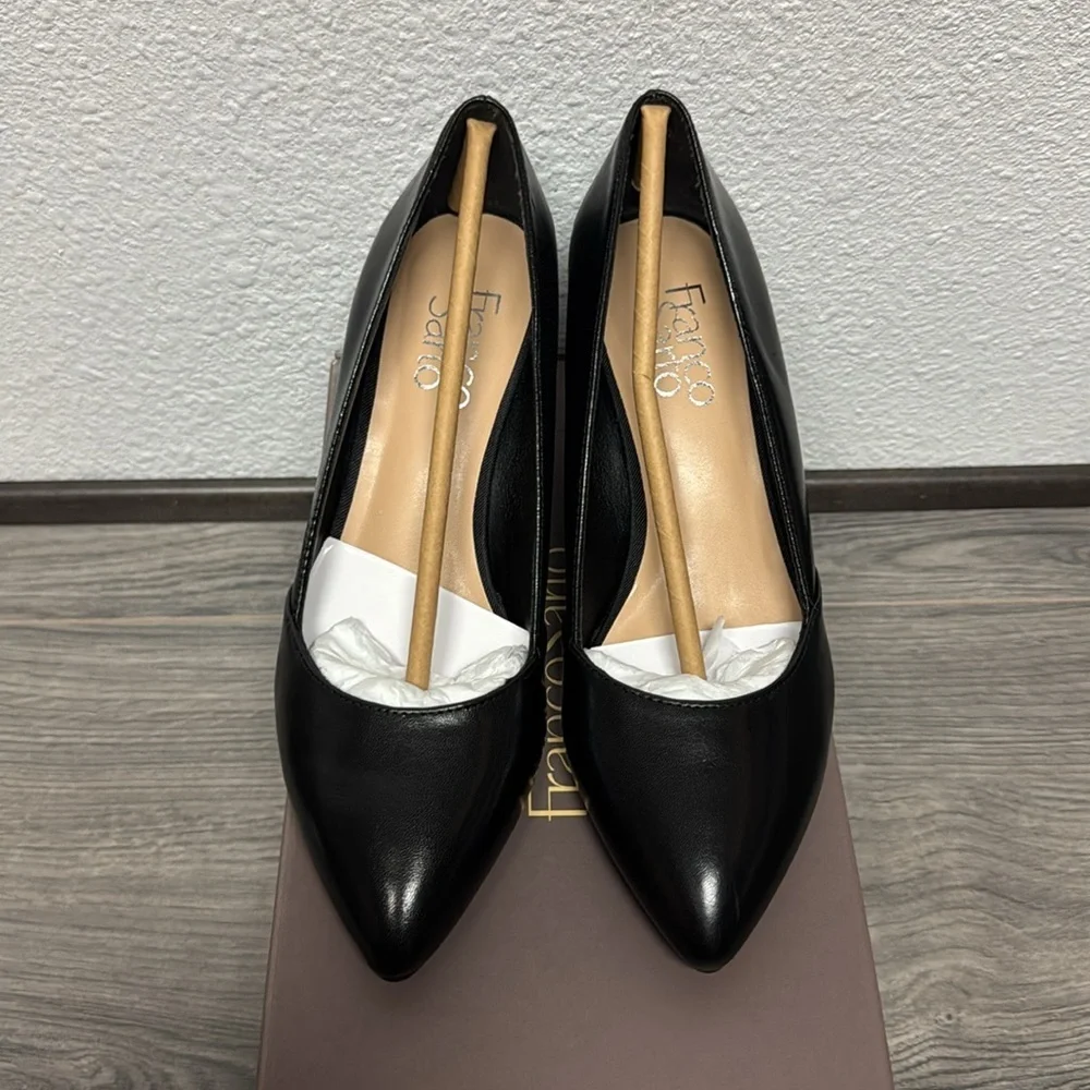 FRANCO SARTO Frankie Wedge Pumps In Black Leather