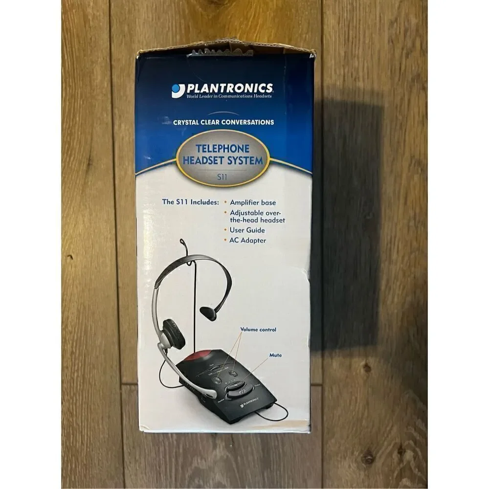Plantronics S11 Telephone Over The Head Headset System Black New In Box 65148 11