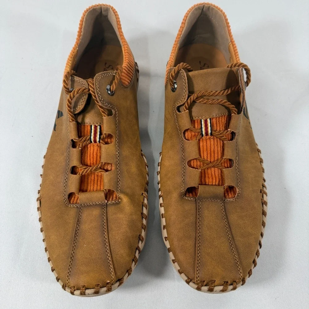 salkin tan loafers