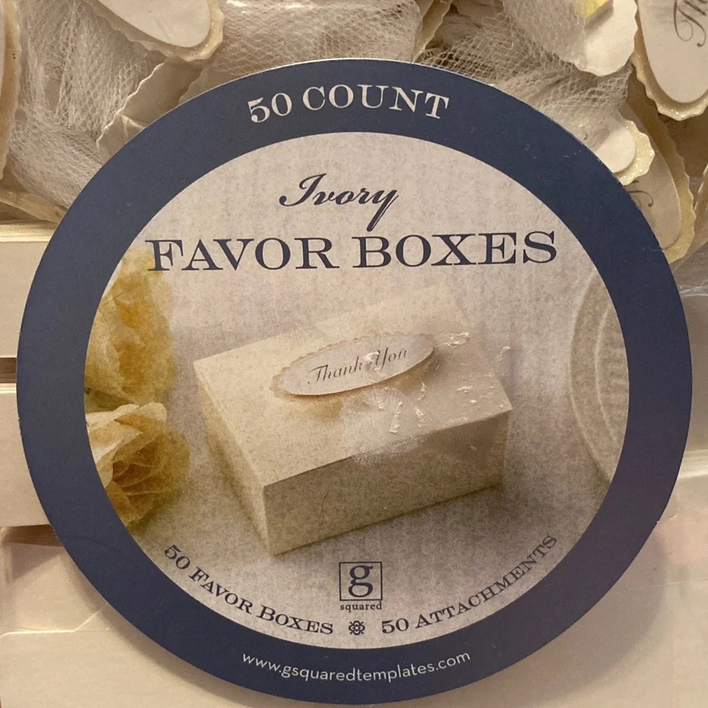 Ivory Favor Boxes - 50 Count