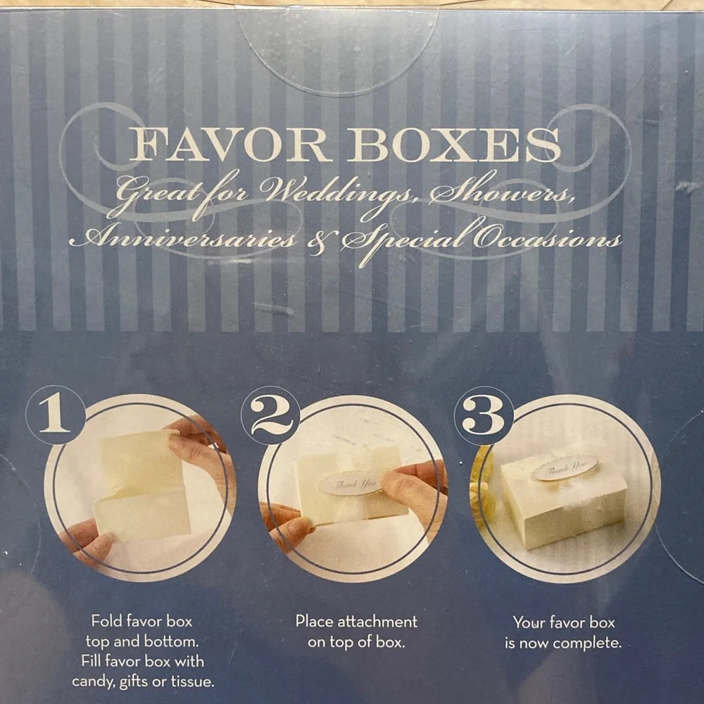 Ivory Favor Boxes - 50 Count