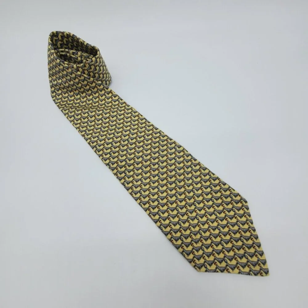 Museum Artifacts‎ Seal Tie Mens Necktie Tie 100% Silk Seals Yellow