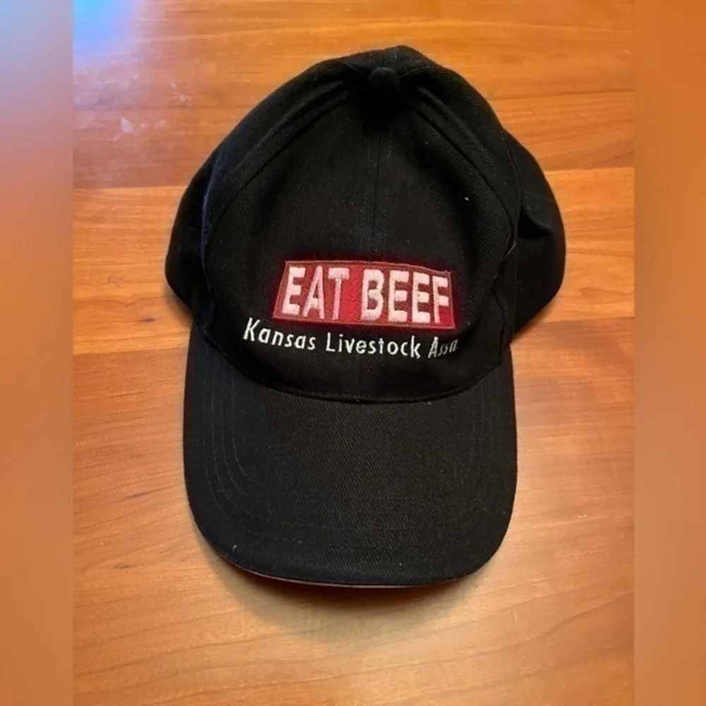 Eat Beef Kansas Livestock‎ Association Unisex Hat Cap Black Embroidered Graphic