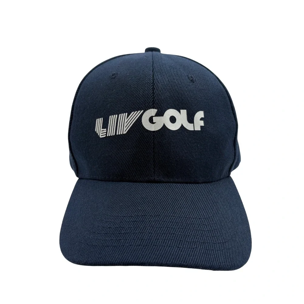 LIV Golf Hat Unisex OS Navy Blue Logo Baseball Cap Adjustable Strapback Sport