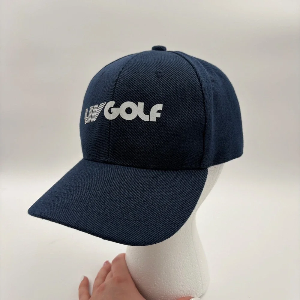 LIV Golf Hat Unisex OS Navy Blue Logo Baseball Cap Adjustable Strapback Sport