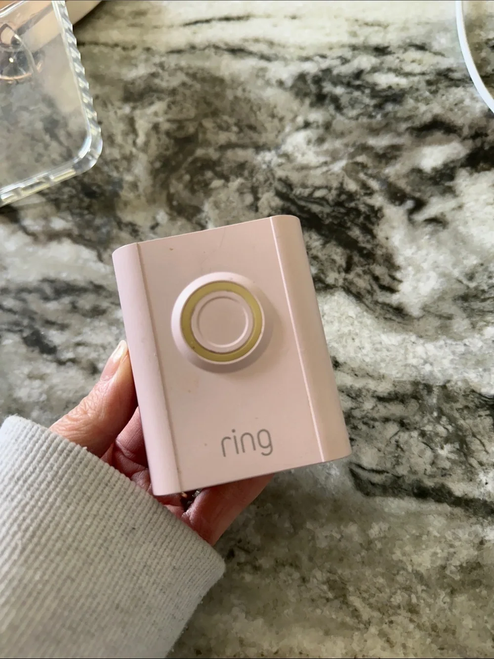 Ring Doorbell Push Button cover Accessory in Light Pink
