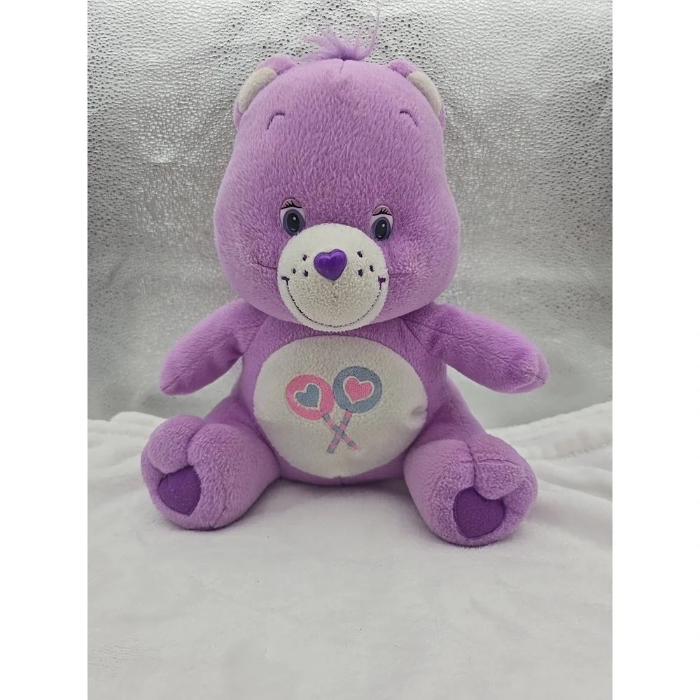 Care Bears Lollipops & Hearts 2003 NANCO Purple Share Bear Plush 14