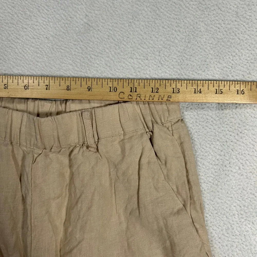 Quince Linen Pants Mens XS Beige Elastic Waist Premium Flax Trousers