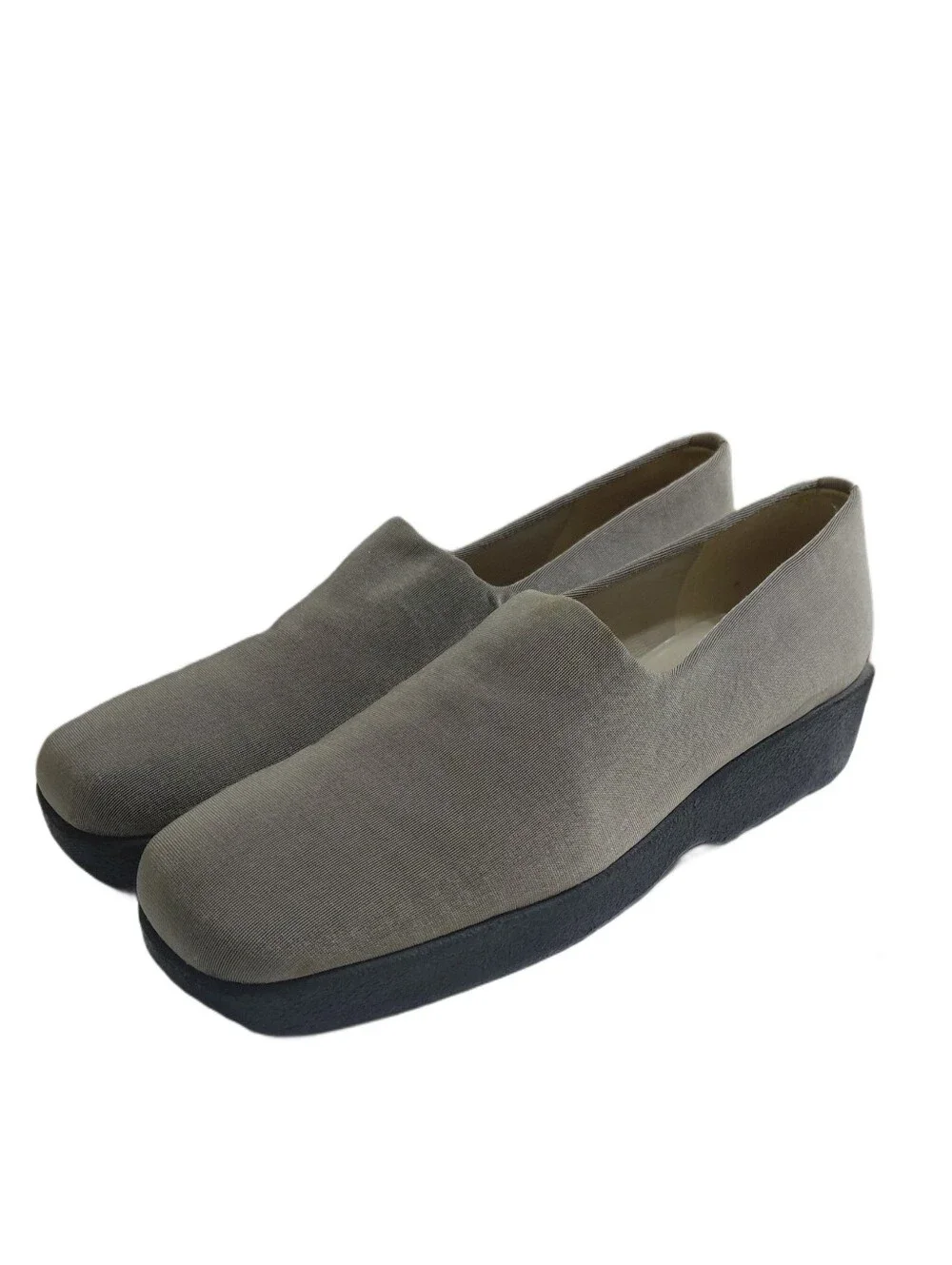 Stuart Weitzman Gray Fabric Slip-On Loafers Women's Size 9 M