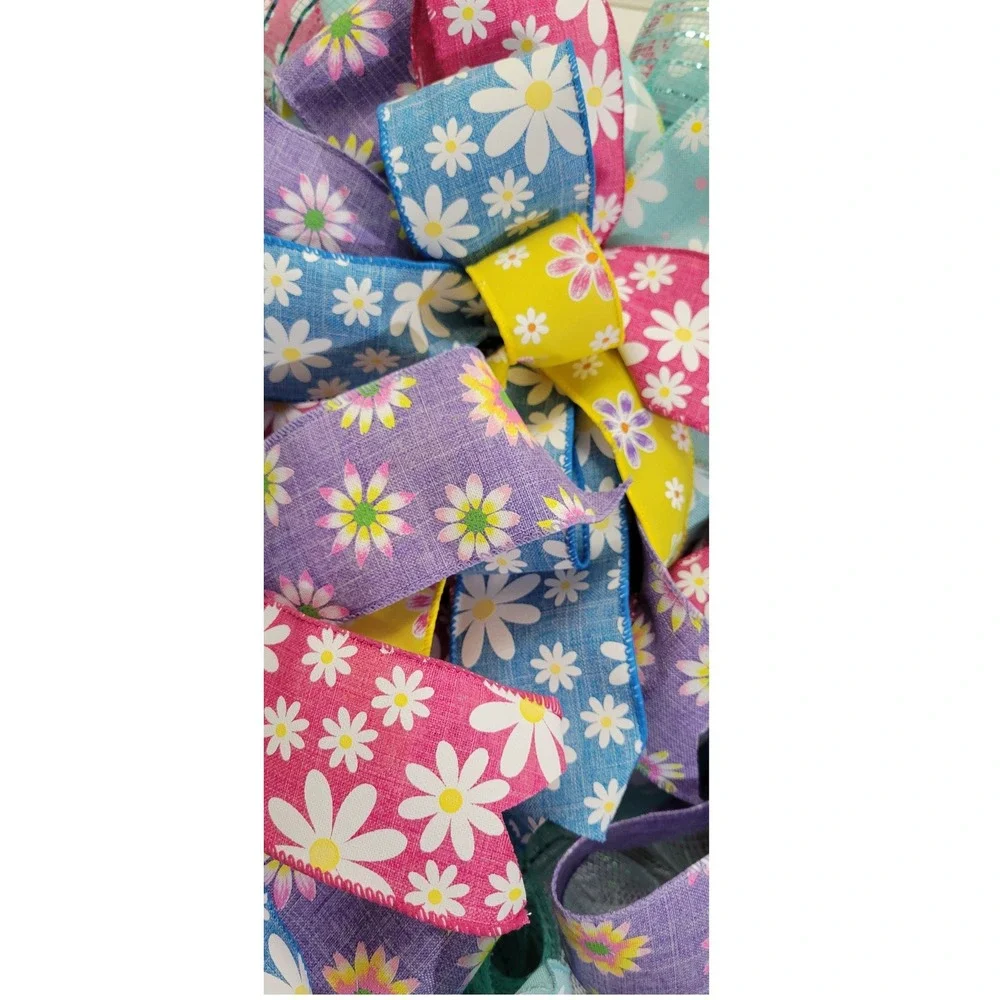 Hello Summer Popsicle Daisy Wreath Deco Mesh Ribbon Front Door Decor 24 Inch