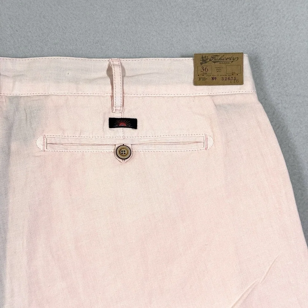 FAHERTY Shorts Mens 36 Malibu Chino Linen Blend Summer Pink Coastal Beach NWT