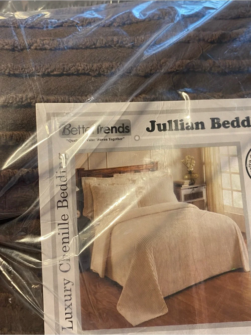 *CLEARANCE* Jullian Bedding Chocolate Luxury Chenille Shams